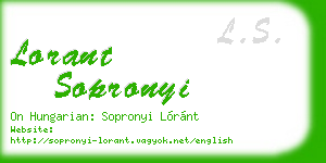 lorant sopronyi business card
