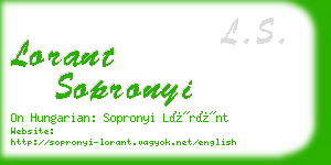 lorant sopronyi business card